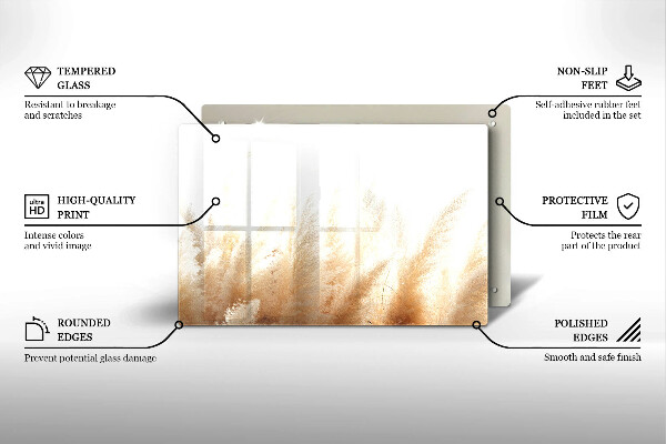 Krájecí prkénko skleněné Pampová tráva