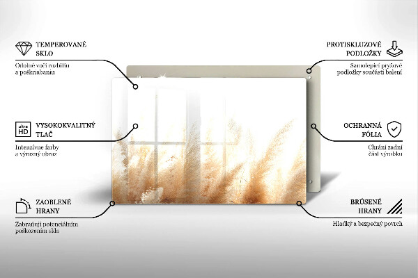 Krájecí prkénko skleněné Pampová tráva