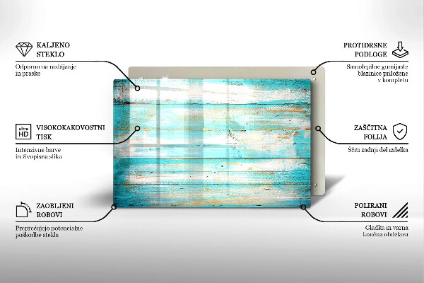 Krájecí prkénko skleněné Vintage dřevěné desky