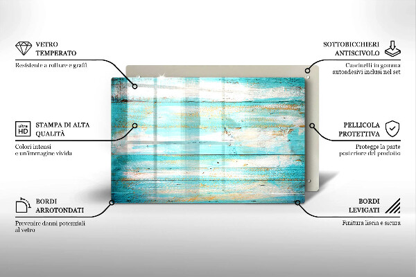 Krájecí prkénko skleněné Vintage dřevěné desky