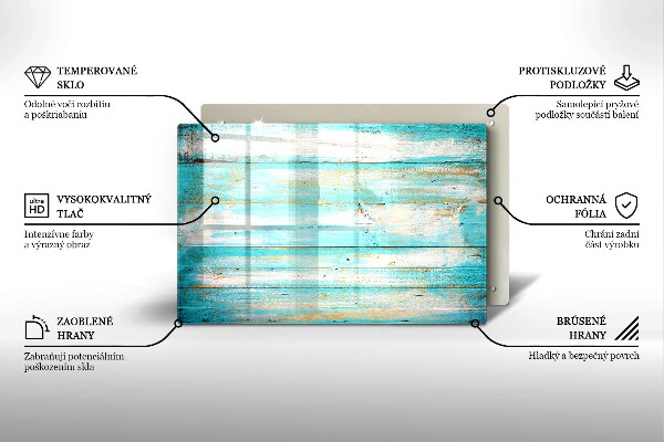 Krájecí prkénko skleněné Vintage dřevěné desky