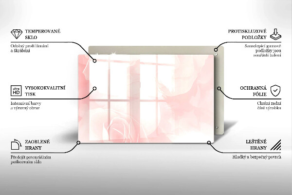 Skleněná deska do kuchyně Pozadí pastelových růží