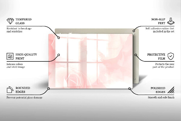 Skleněná deska do kuchyně Pozadí pastelových růží