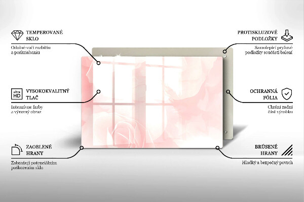 Skleněná deska do kuchyně Pozadí pastelových růží