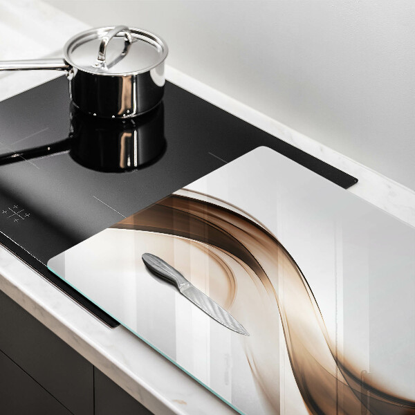 Skleněná deska do kuchyně Abstraktní hnědé čáry