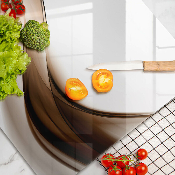 Skleněná deska do kuchyně Abstraktní hnědé čáry