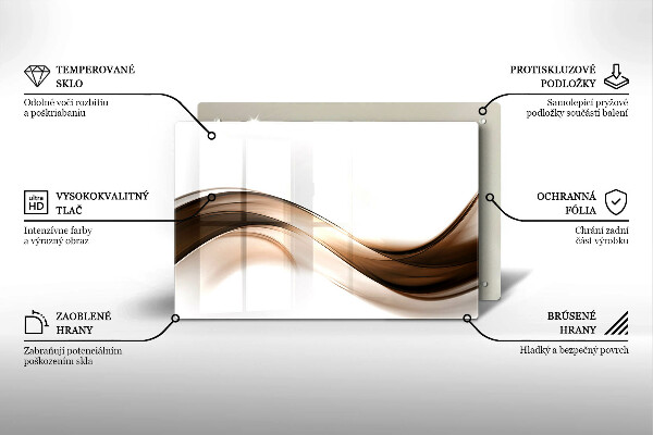 Skleněná deska do kuchyně Abstraktní hnědé čáry