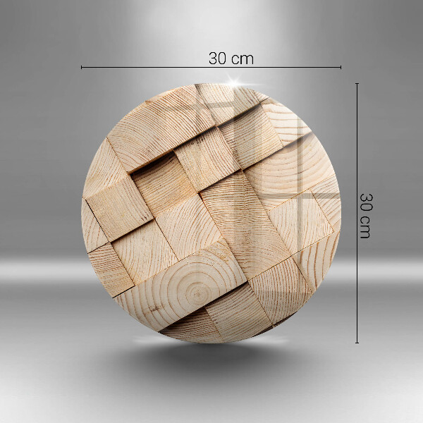 Skleněná deska do kuchyně Dřevěné čtverce