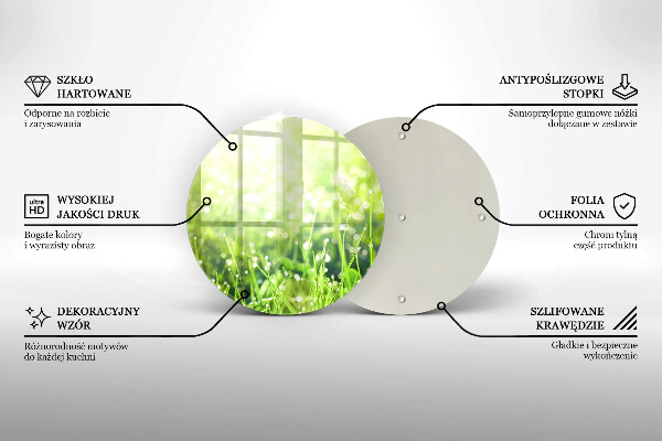 Skleněná deska do kuchyně Příroda - tráva a rosa