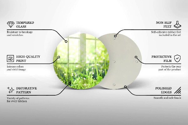 Skleněná deska do kuchyně Příroda - tráva a rosa