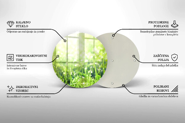 Skleněná deska do kuchyně Příroda - tráva a rosa