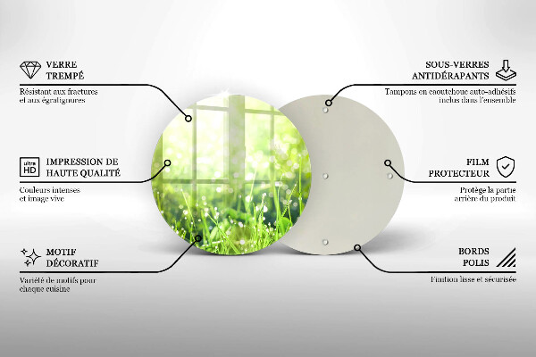 Skleněná deska do kuchyně Příroda - tráva a rosa