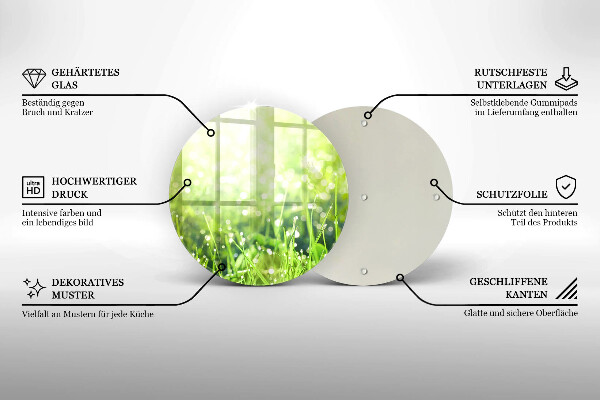 Skleněná deska do kuchyně Příroda - tráva a rosa