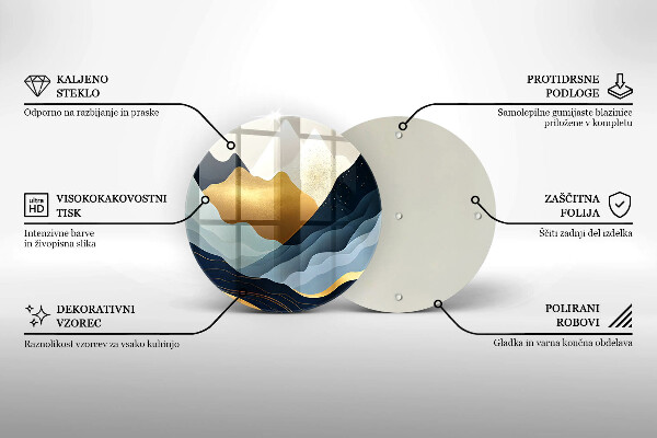 Skleněná deska do kuchyně Abstraktní hory