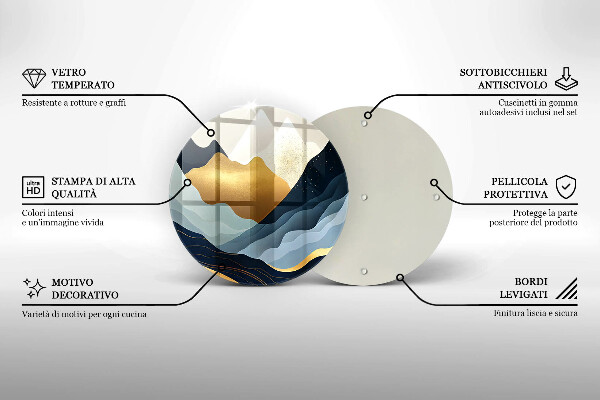 Skleněná deska do kuchyně Abstraktní hory