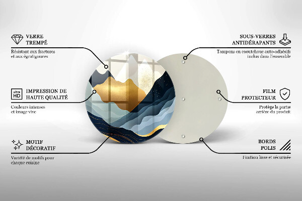 Skleněná deska do kuchyně Abstraktní hory