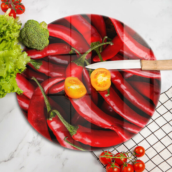 Skleněné krájecí prkénko Pálivé chilli papričky