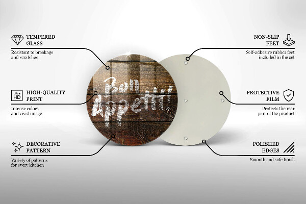 Skleněná deska do kuchyně Nápisové tabule bon appetit