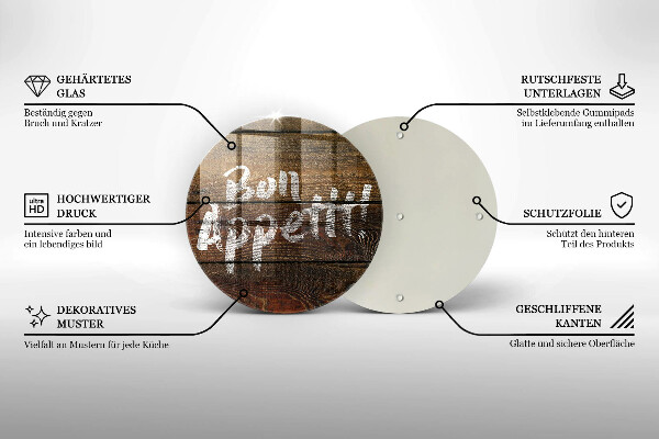 Skleněná deska do kuchyně Nápisové tabule bon appetit