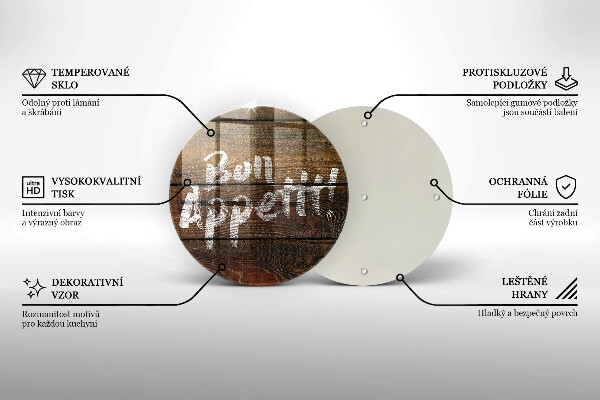 Skleněná deska do kuchyně Nápisové tabule bon appetit