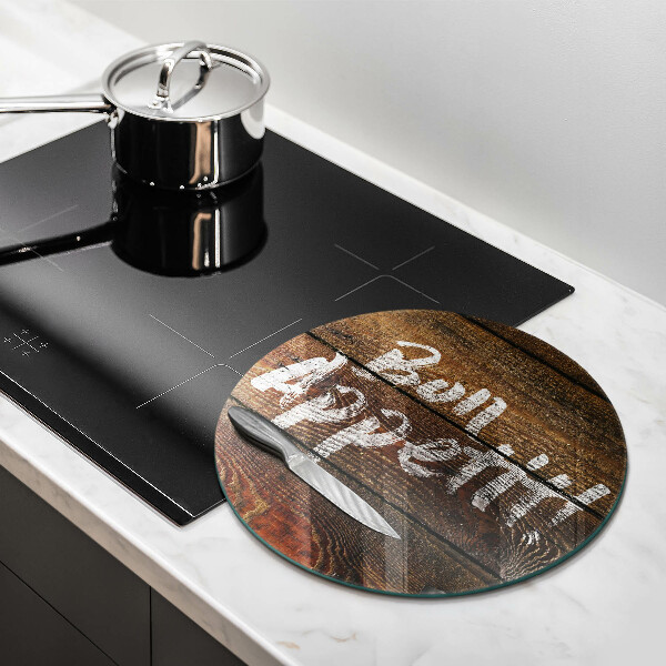 Skleněná deska do kuchyně Nápisové tabule bon appetit