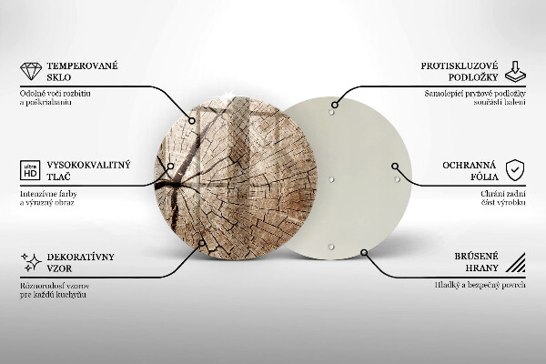 Skleněná deska do kuchyně Průřez stromem