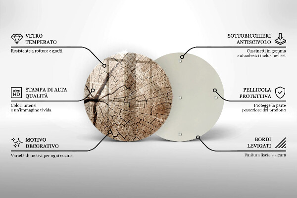 Skleněná deska do kuchyně Průřez stromem