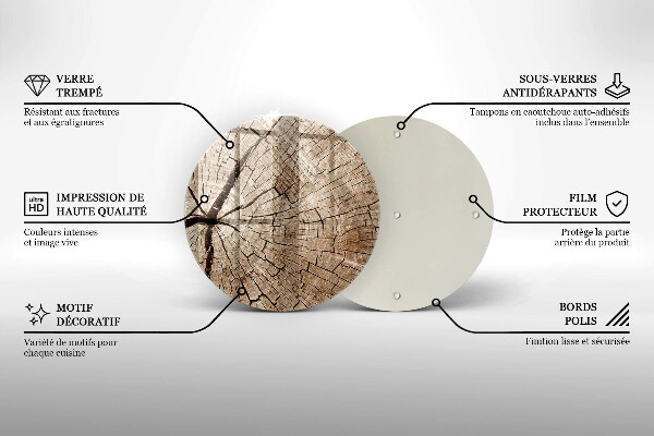 Skleněná deska do kuchyně Průřez stromem