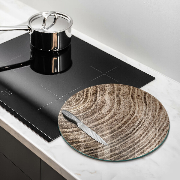 Skleněná deska do kuchyně Dřevěné kroužky