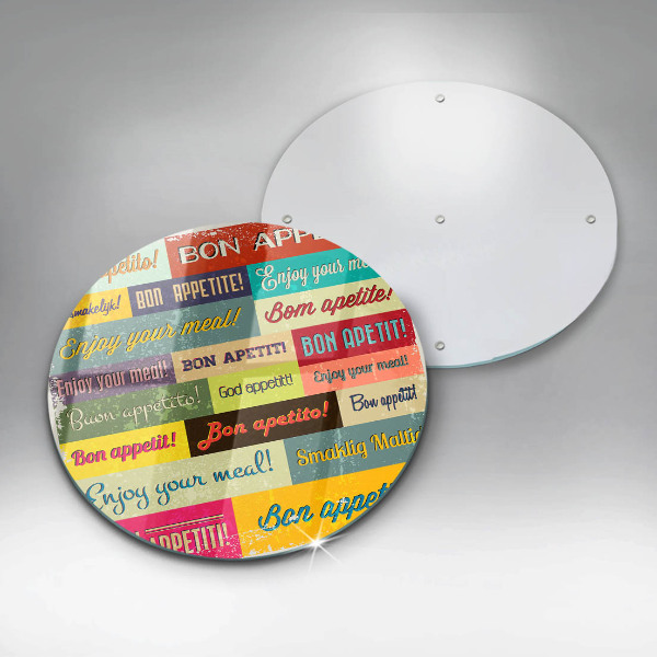 Skleněná deska do kuchyně Titulky jazyky dobré chuti