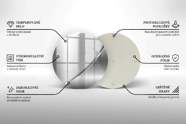 Skleněná deska do kuchyně Kovové tvary