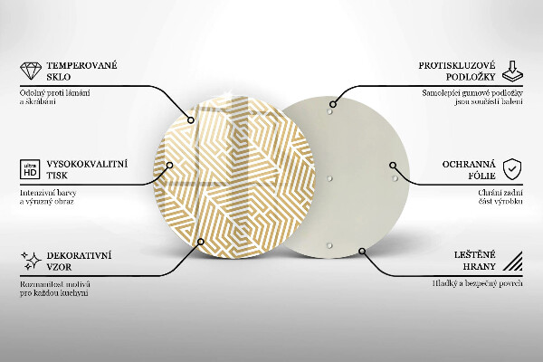 Skleněná deska do kuchyně Geometrické čáry