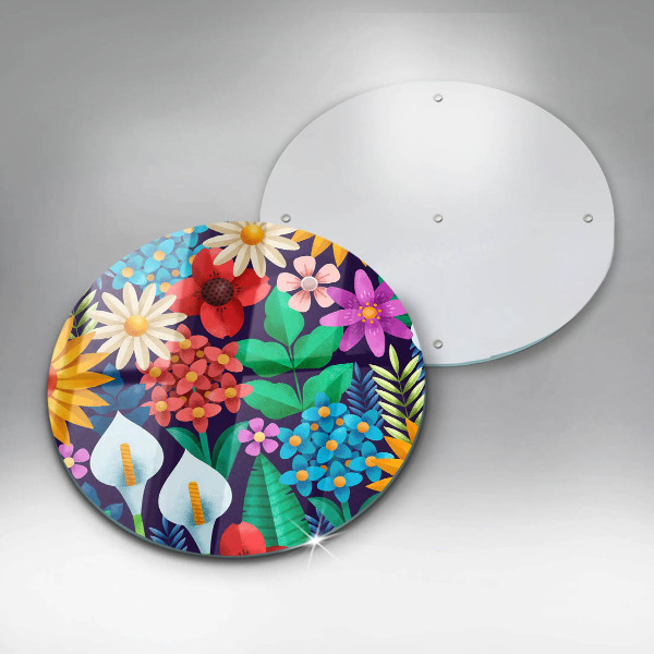 Skleněná deska do kuchyně Květiny louka ilustrace