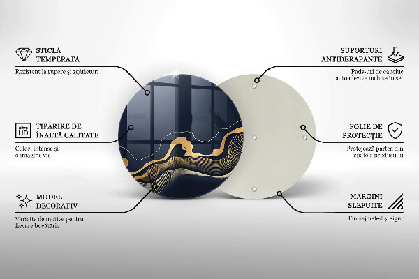 Skleněná deska do kuchyně Abstraktní zlaté čáry