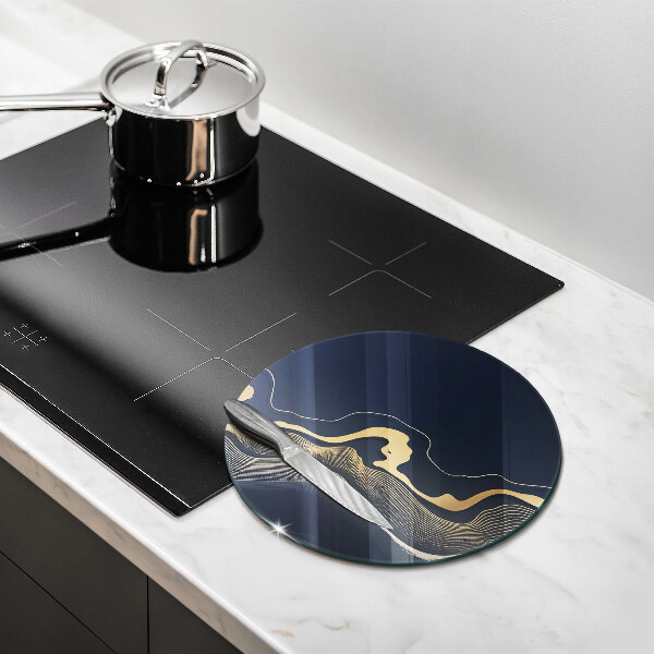 Skleněná deska do kuchyně Abstraktní zlaté čáry