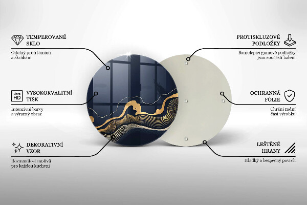 Skleněná deska do kuchyně Abstraktní zlaté čáry