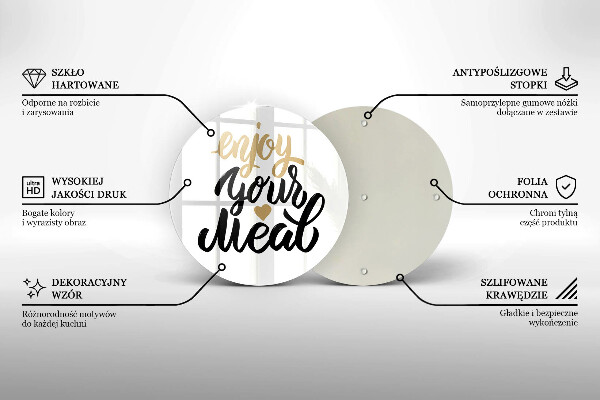 Skleněná deska do kuchyně Nápis enjoy your meal