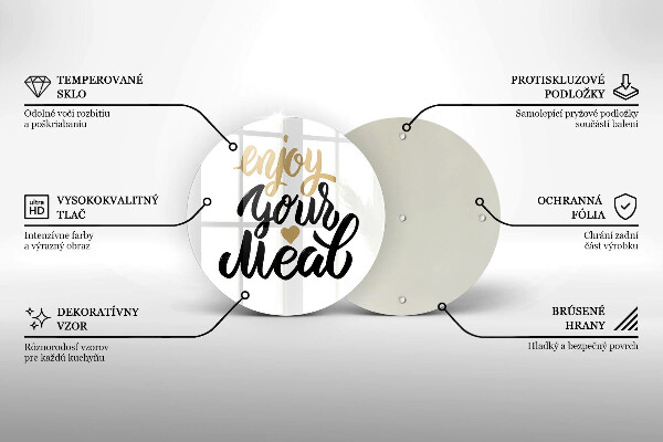 Skleněná deska do kuchyně Nápis enjoy your meal