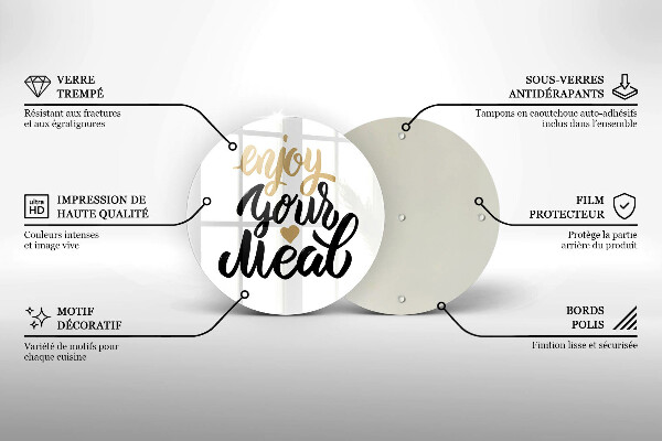 Skleněná deska do kuchyně Nápis enjoy your meal