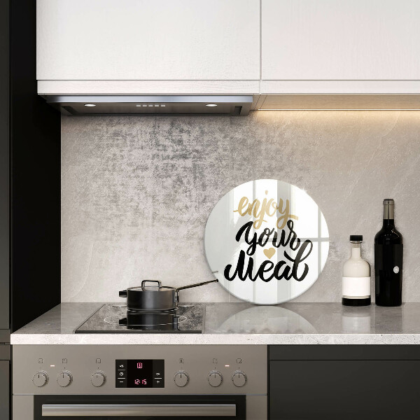 Skleněná deska do kuchyně Nápis enjoy your meal