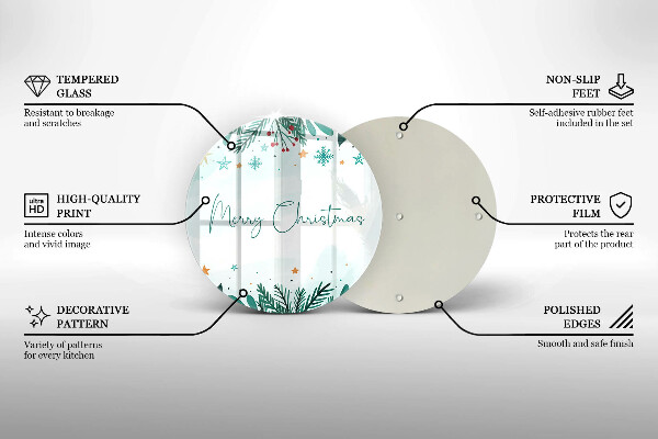 Skleněná deska do kuchyně Merry christmas