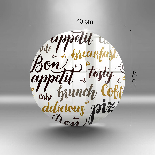 Skleněná deska do kuchyně Titulky bon appetit