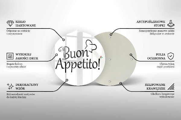 Skleněná deska do kuchyně Buon appetito!