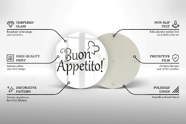 Skleněná deska do kuchyně Buon appetito!