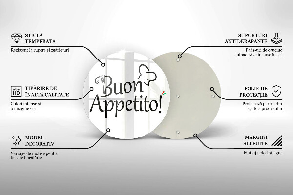 Skleněná deska do kuchyně Buon appetito!