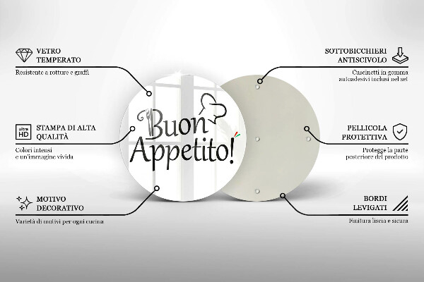 Skleněná deska do kuchyně Buon appetito!