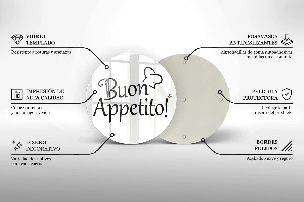 Skleněná deska do kuchyně Buon appetito!