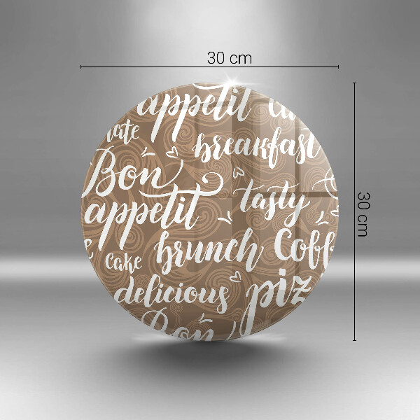 Skleněná deska do kuchyně Titulky bon appetit