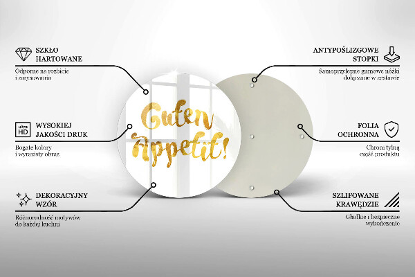 Skleněná deska do kuchyně Guten appetit!
