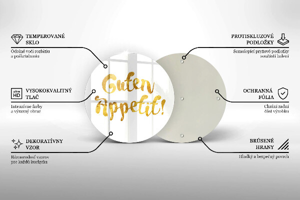 Skleněná deska do kuchyně Guten appetit!